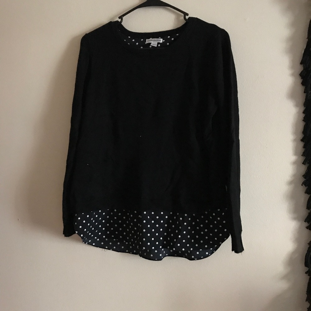 Black & white poka dot sweater